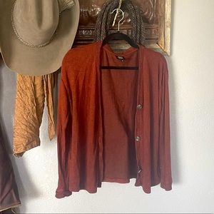 Rust colored cardigan, worn once! Size medium, brand Bobeau